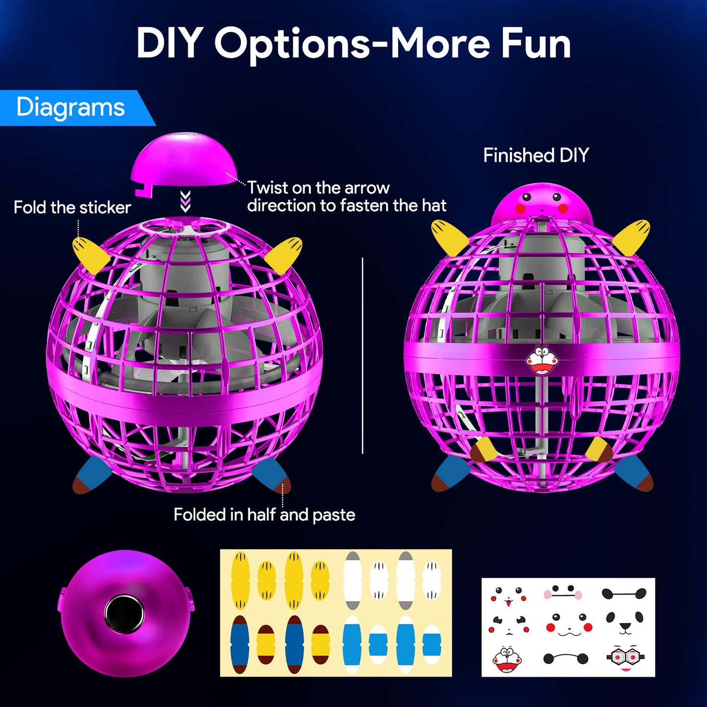2025 Flying Orb Ball, Boomerang Hover Space Ball Flying Spinner, Orb Drone Orbit, Cool Toys Kids for 6 7 8 9 10+ Year Old Boys Girls Teens, Indoor Outdoor Toys