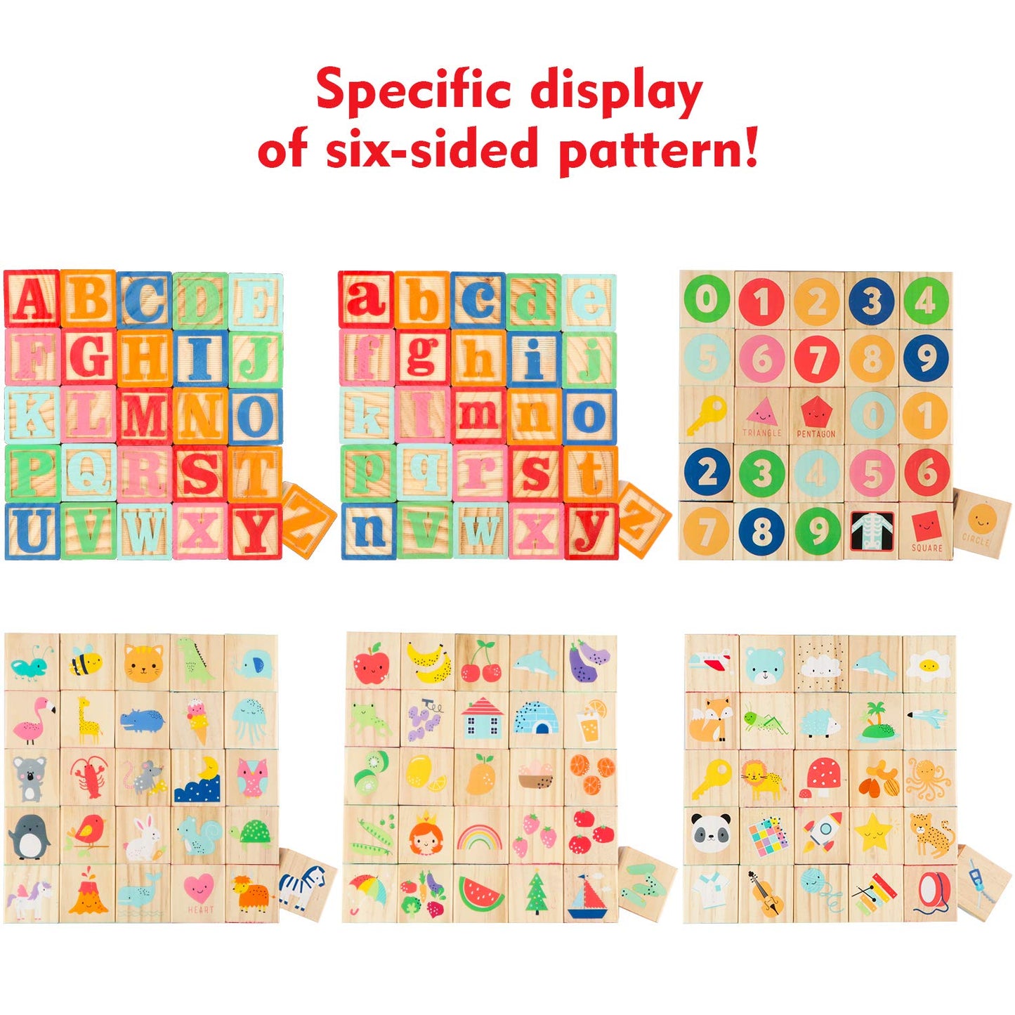 Gemileo Wooden ABC Toy Building Blocks for Toddlers 1-3 36 PCS Wood Alphabet Number Blocks for Stacking Learning Preschool Educational Montessori Sensory Toys for Kids Boys Girls Gifts 1.7"