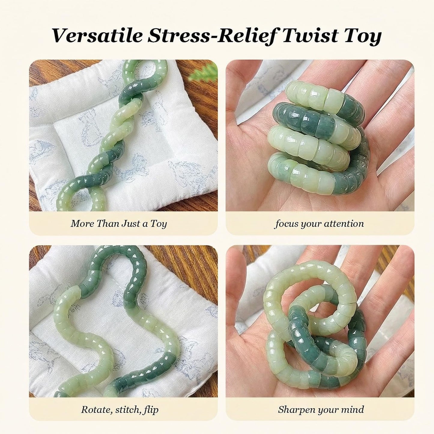 Your Always Charm Anxiety Relief Items Fidget Bracelet - Natural Bodhi Seed Anxiety & Stress Relief Bracelet, Calming Jewelry for Women & Men, Zen Healing Stretch Beaded Bracelet, Protection & Focus