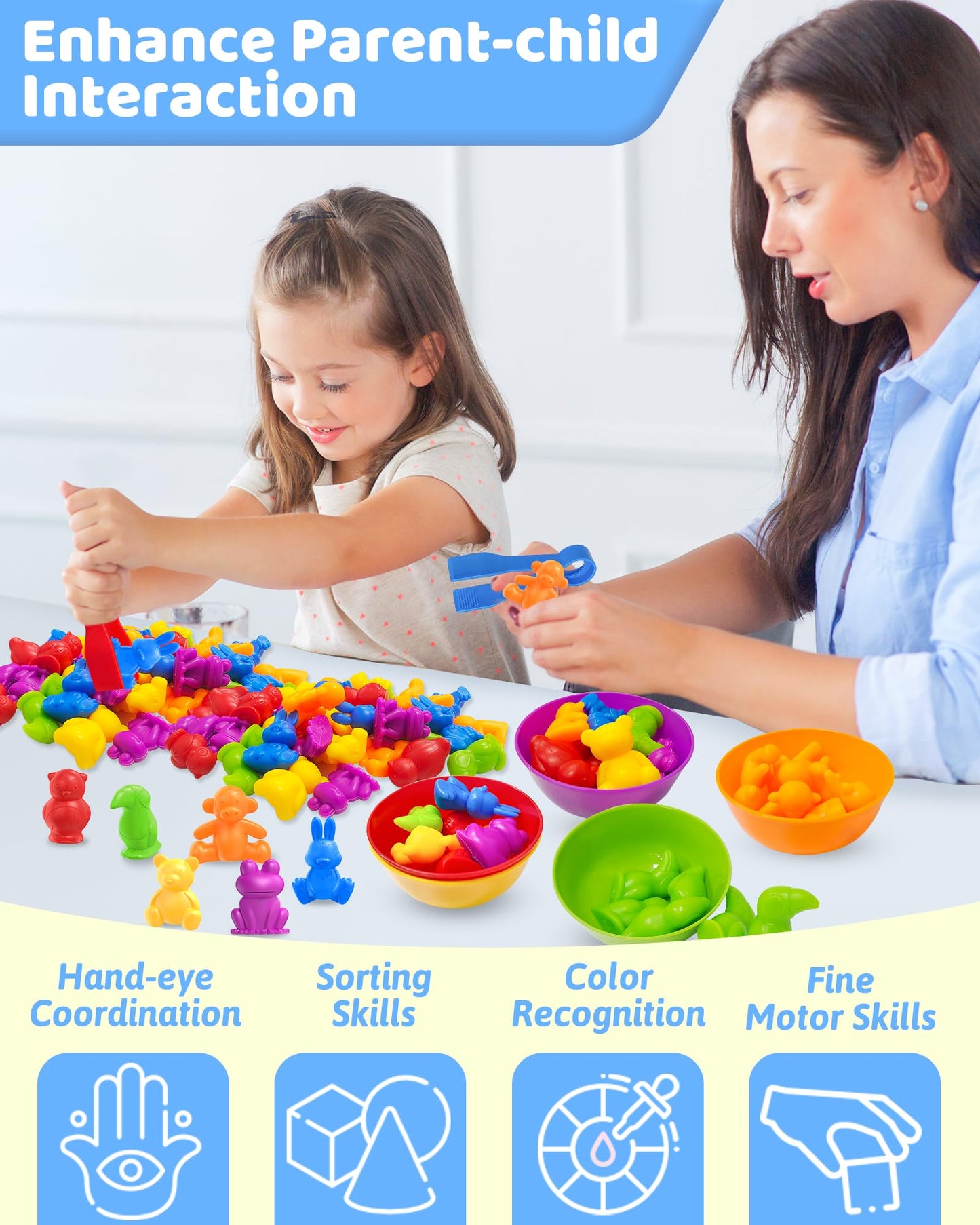 Oomloid Counting Animals Montessori Toys for 3 4 5 Years Old Boys Girls, Preschool Learning Activities Educational Sensory Toys Gifts for Kids Toddlers Ages 3-5, 4-8