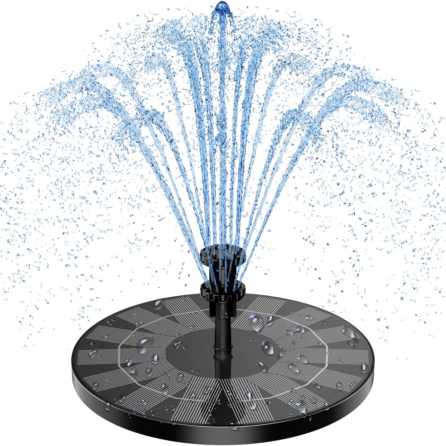 AISITIN 3.5W Solar Bird Bath Fountain Pump, Solar Fountain Pump for Bird Bath with 6 Nozzles, Solar Powered Water Fountain Pump for Garden, Ponds, Pool, Fish Tank, Aquarium and Outdoor, Black