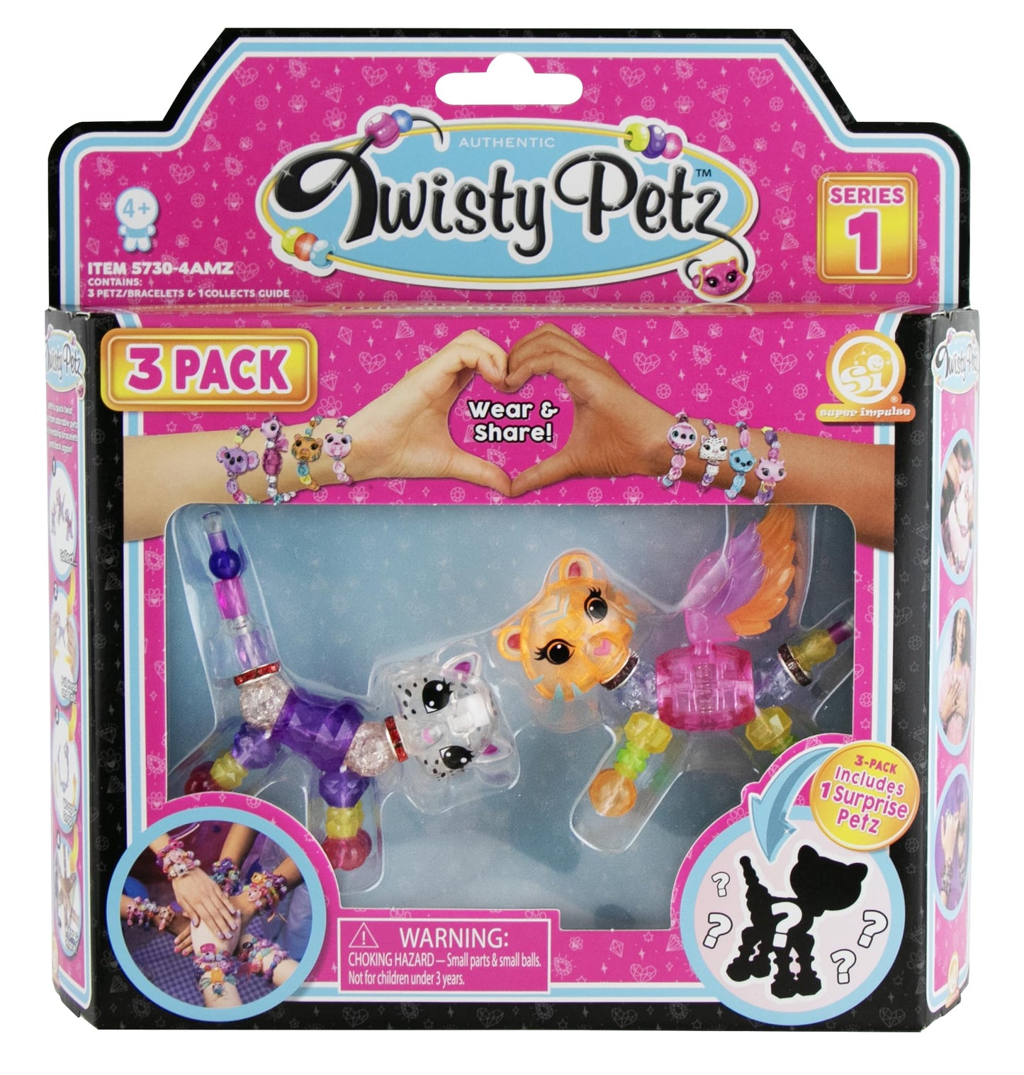 Twisty Petz 3-Pack Dot Leopard & Sorbet Flying Tiger. Includes 3 Collectible Petz: 2 You See,1 Surprise! Adorable collectible petz transform into friendship bracelets, necklace & accessories. Girls 6+