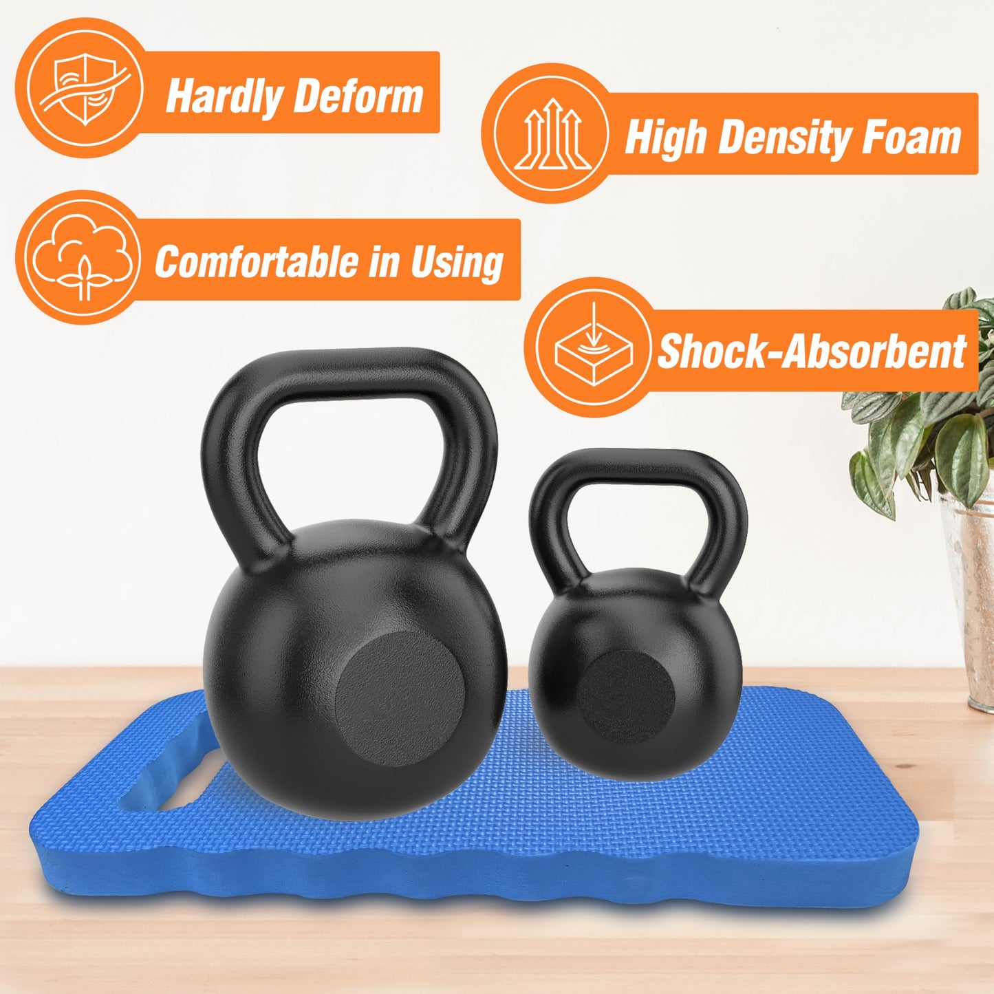 Gardzen 3-Pack Garden Kneeling Cushions - for Gardening, Baby Bath, Yoga, Pilates, Exercise, 16"x8"x1", Blue