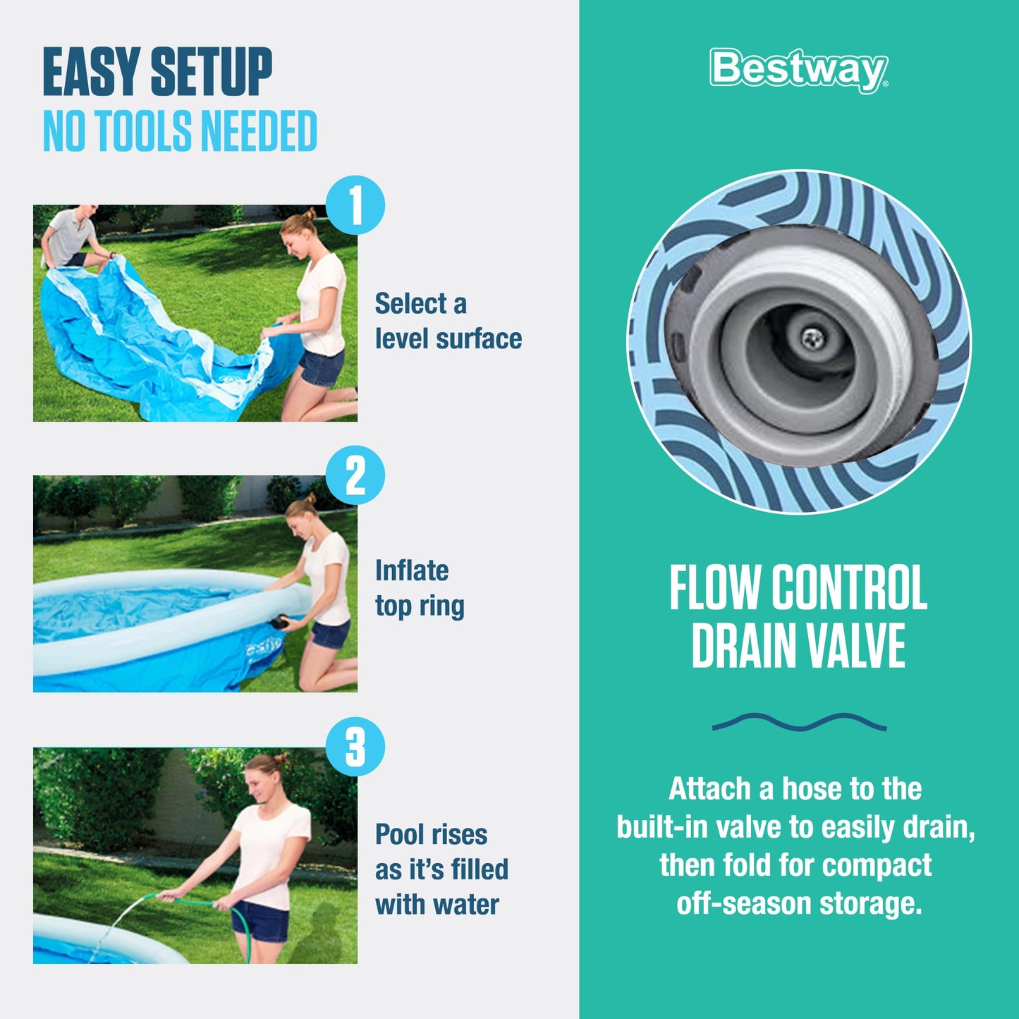 Bestway Fast Set 13' x 33" Round Inflatable Above Ground Swimming Pool Set, Outdoor Family Pool with Filter Pump, Rattan Print