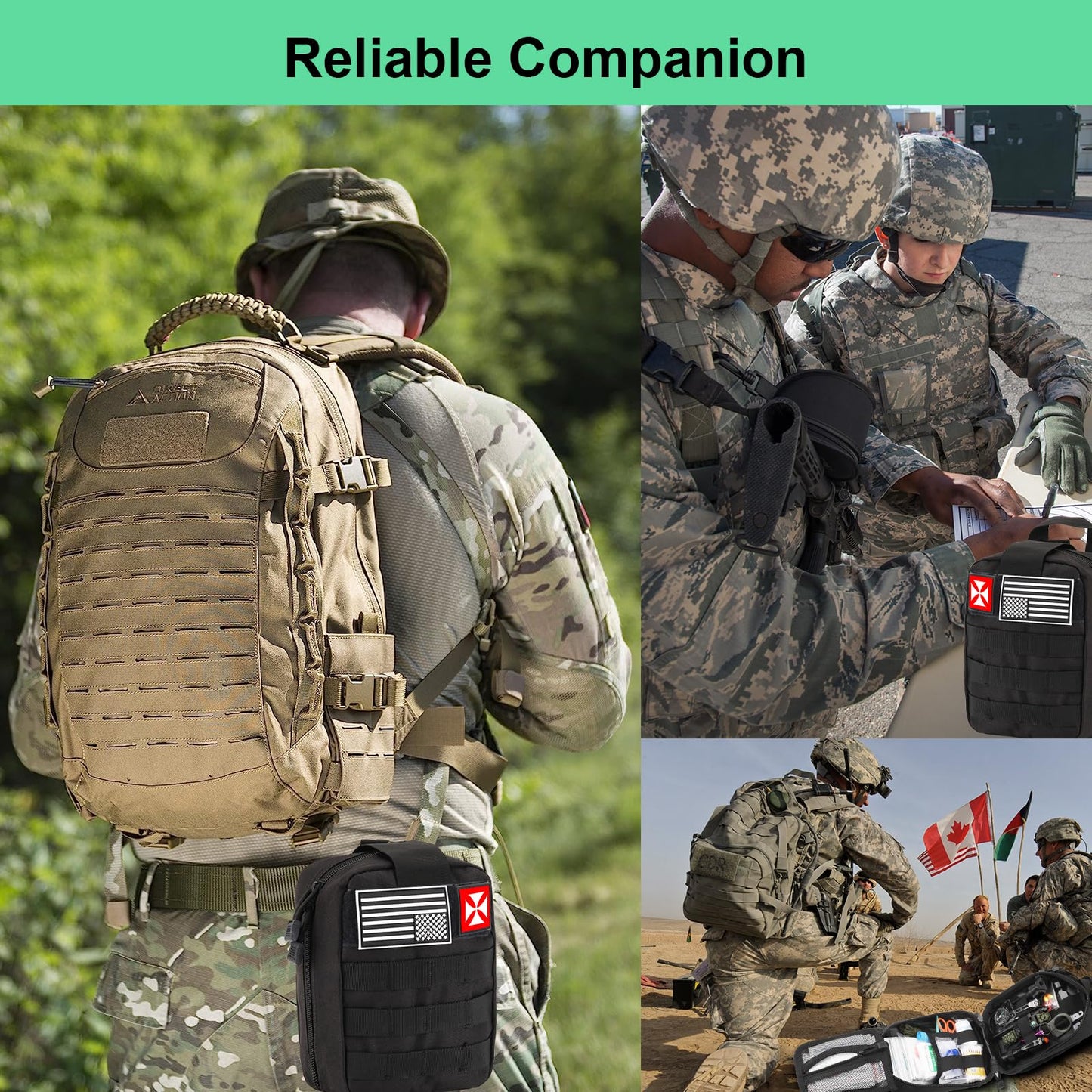 Survival Kit 256 in 1, First Aid Kit Survival Gear Tools Trauma Kit with Molle Pouch for Outdoor, Camping, Hunting, Hiking, Earthquake, Home, Office, Gifts for Men Dad Husband Women (Black)