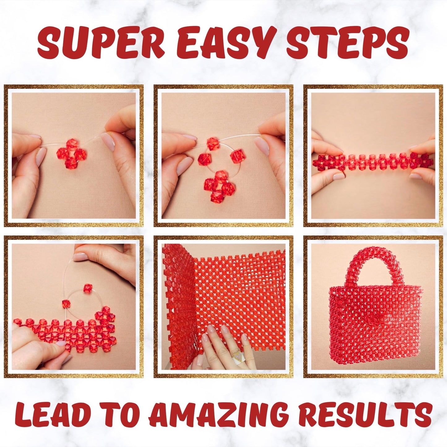 Arts and Crafts for Adults: Craft Supplies for Weaving Beaded Cute Things. DIY Kits for Adults - Hobbies for Women, Teen Gifts. Bead Kit Art Supplies. Step-by-Step Video Tutorial. Black