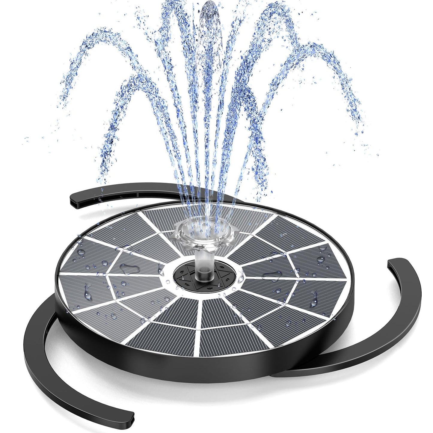 AISITIN 3.7W Solar Bird Bath Fountain Pump, 7.1" Solar Powered Water Fountain Pump for Garden, Ponds, Pool, Fish Tank, Aquarium and Outdoor