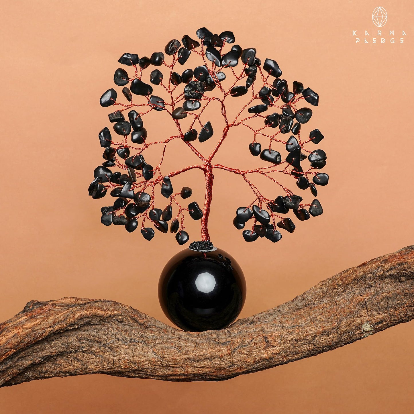 Black Obsidian Crystal Tree of Life Birthday Gifts for Women, Handmade Home Decor, Office, Room Decoration, Reiki Healing Crystal Chakra Tree for Money, Positivity, Good Luck Gifts for Her, Mom & Dad