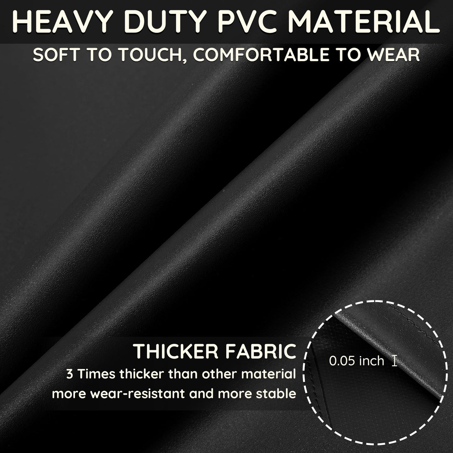 Thicker Rubber Apron - 51.18 x 35.43" Adjustable, Heavy Duty Oil & Chemical Resistant, Extra Long Waterproof Apron for Dish Washing, Gardening, Lab Work, Butcher & Dog Grooming - Black