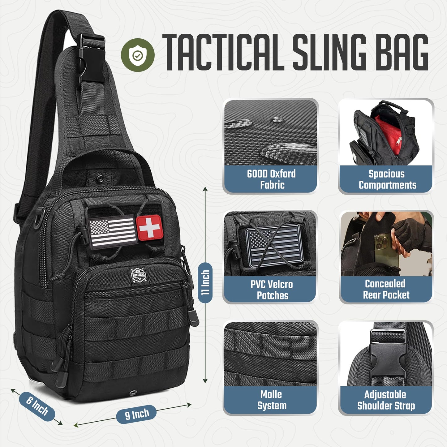Monterra Survival Kit, 250 Pcs, Emergency Gear and Supplies, First Aid, Bug Out Go Bag, EDC, Molle System Backpack, Hiking, Camping, Outdoor Accessories, Hunting Gifts for Men.
