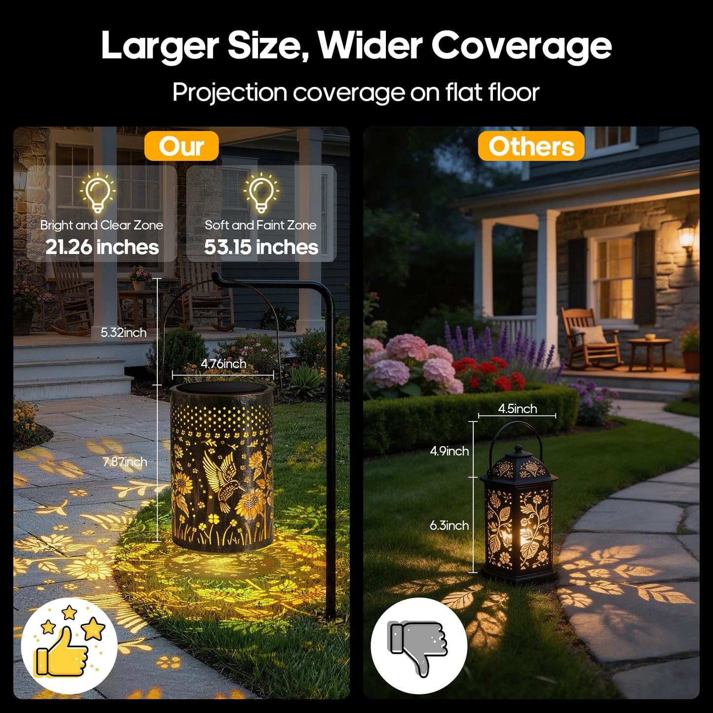 Solar Lanterns Outdoor Waterproof Mother’s Day Gifts Hummingbird Sunflower Garden Decor, Best Gifts for Mom Women Grandma, Hanging Metal Lantern Lights for Patio, Pathway, Yard, Landscape, Lawn