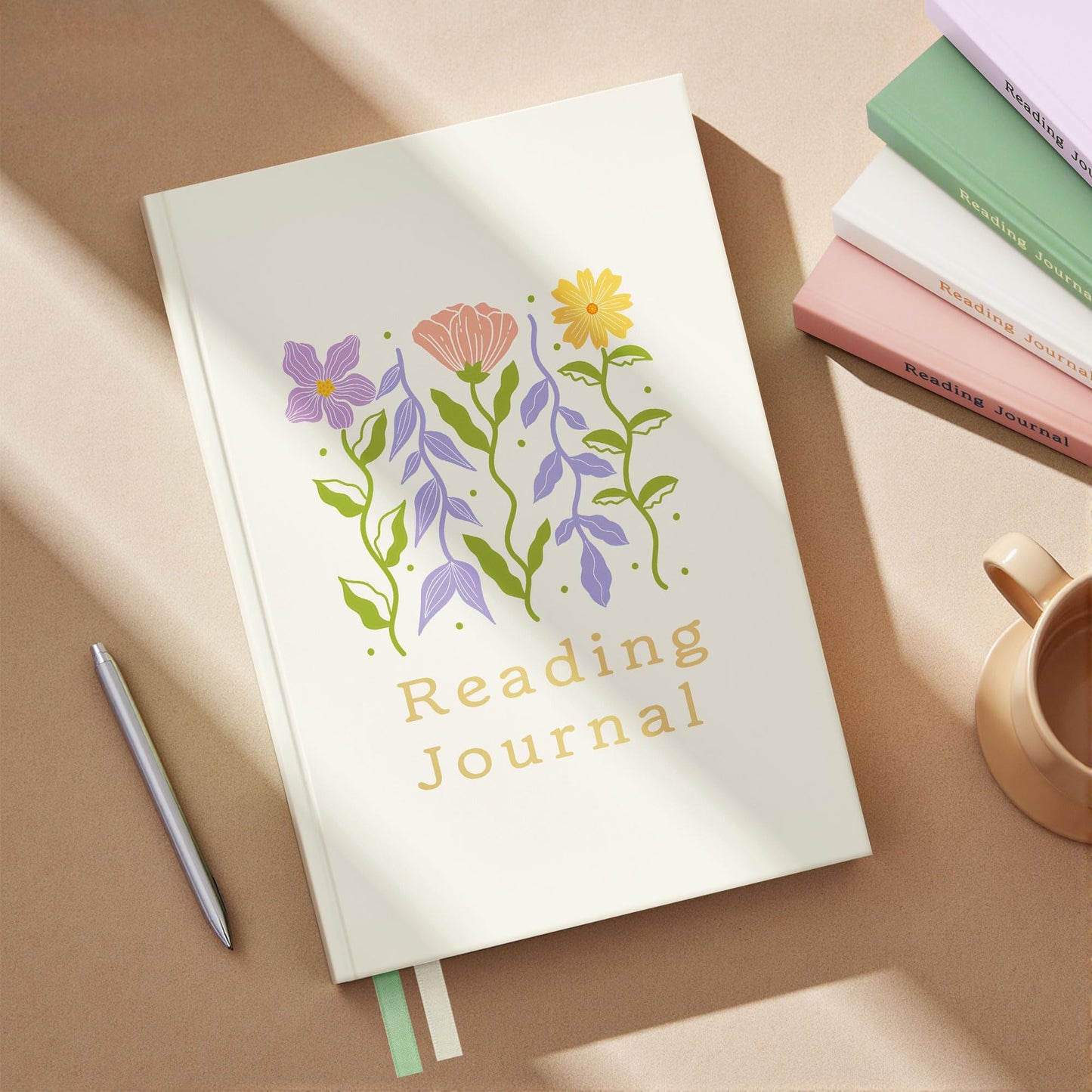 Verveorig Book Reading Journal with 60 Reviews, Reading Accessories & Bookish Gifts for Books Lovers & Readers Women, Hardcover Book Tracker Reading Log Journal, 5.7" x 8.3", Flowers