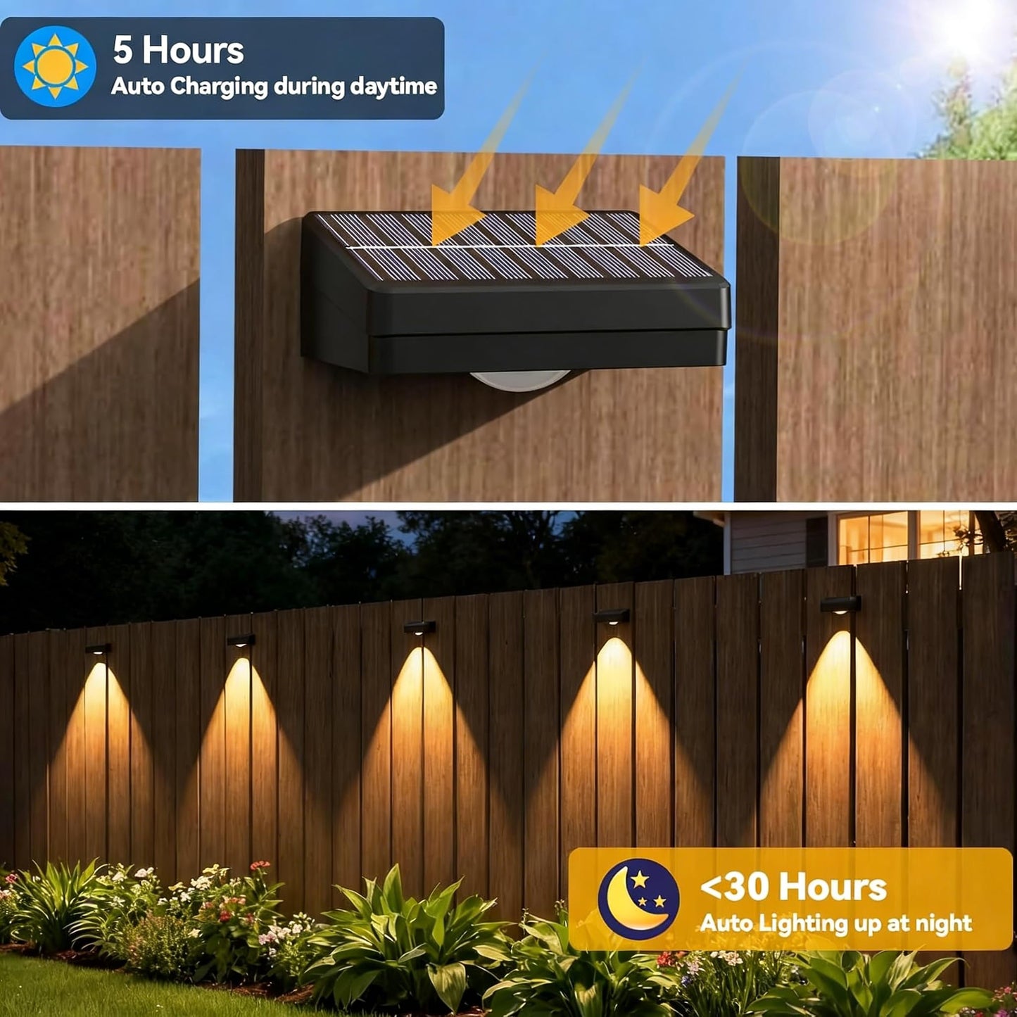 ZSYIQIXI 12 Pack Solar Fence Lights Outdoor, 3 Color Temp, IP65 Waterproof, Cost-Effective Solar Lights for Patio Yard Railing