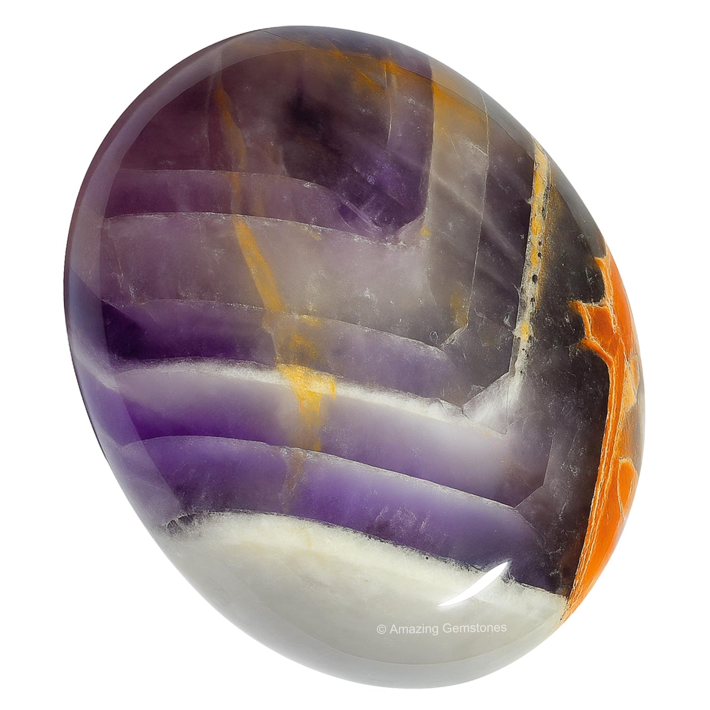 Amazing Gemstone Amethyst Chevron Crystals and Healing Stones - Large Palm Stone Crystals Piedra - Crystal for Good Luck, Positive Energy, Meditation - Unique Stocking Stuffers, Gifts for Women, Men