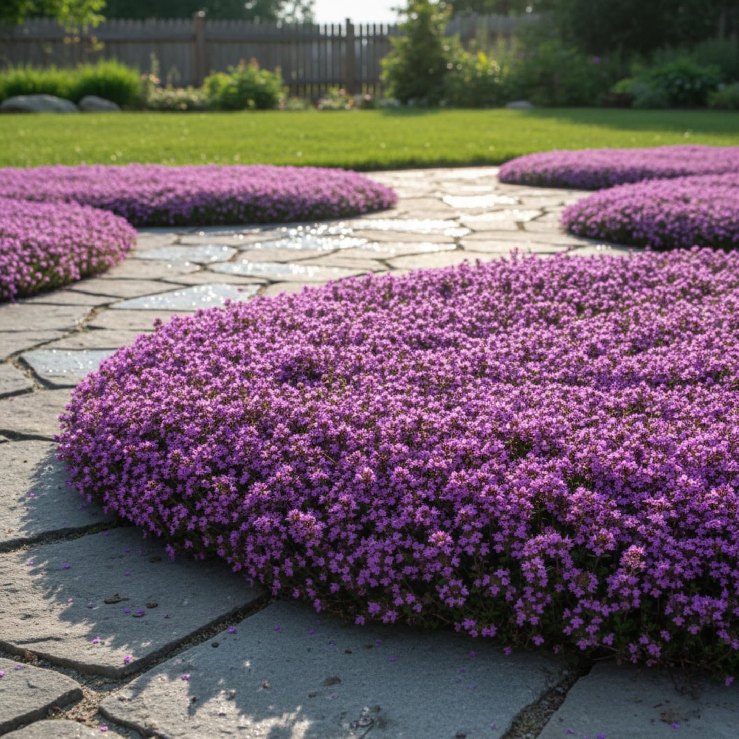 30,000+ Pcs Creeping Thyme Seeds for Planting Low Growing Ground Cover for Sunny Walkways Garden Beds and Open Soil Areas (Purple)
