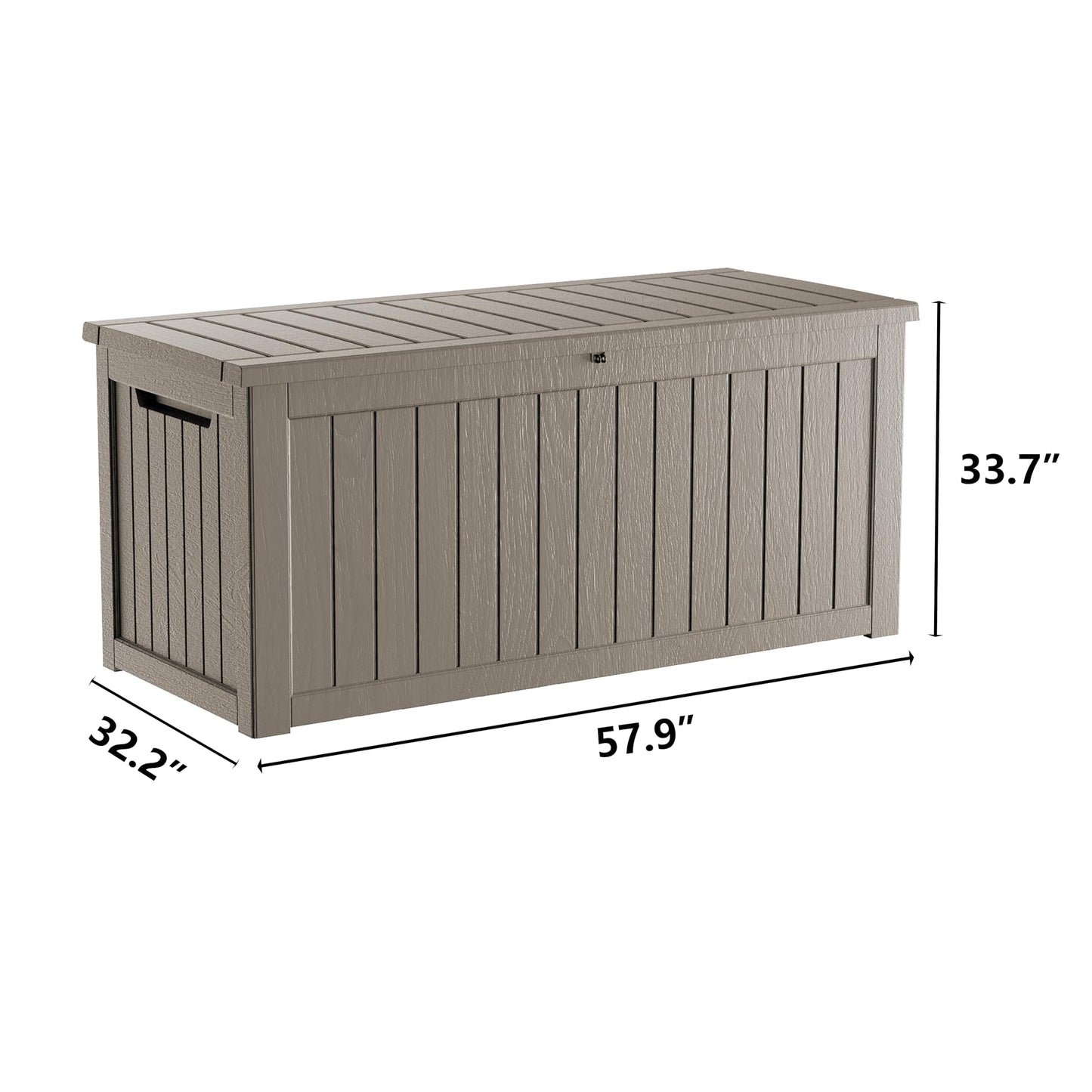 PATIOEASY Outdoor Storage Box 275GAL Waterproof Resin Deck Box,Pool Accessories Supplies，UV-Resistant Lockable Package Delivery Bin for Garden Tools,Large Patio Outside Cushions,Chest,Furniture,Grey