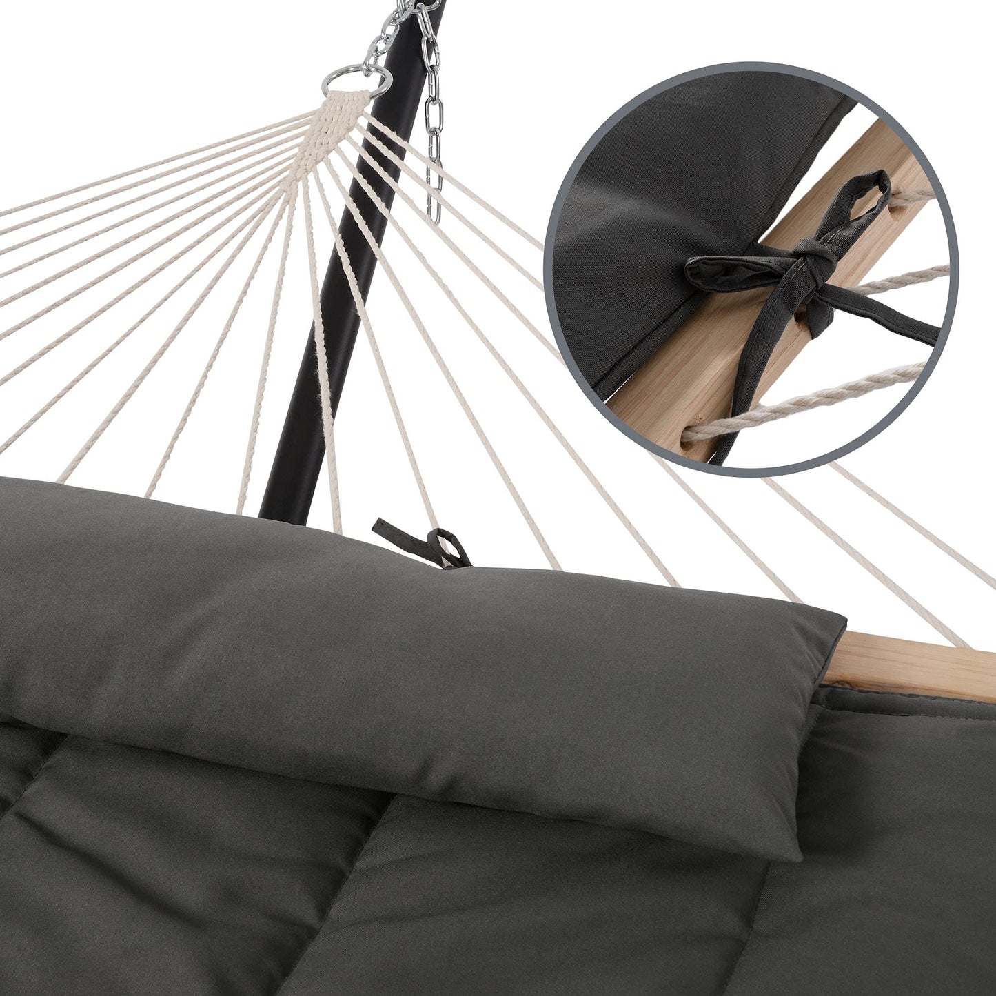 SUNCREAT Outdoor Portable Hammock Pad, 2 Person Polyester Hammock Pad, Dark Gray