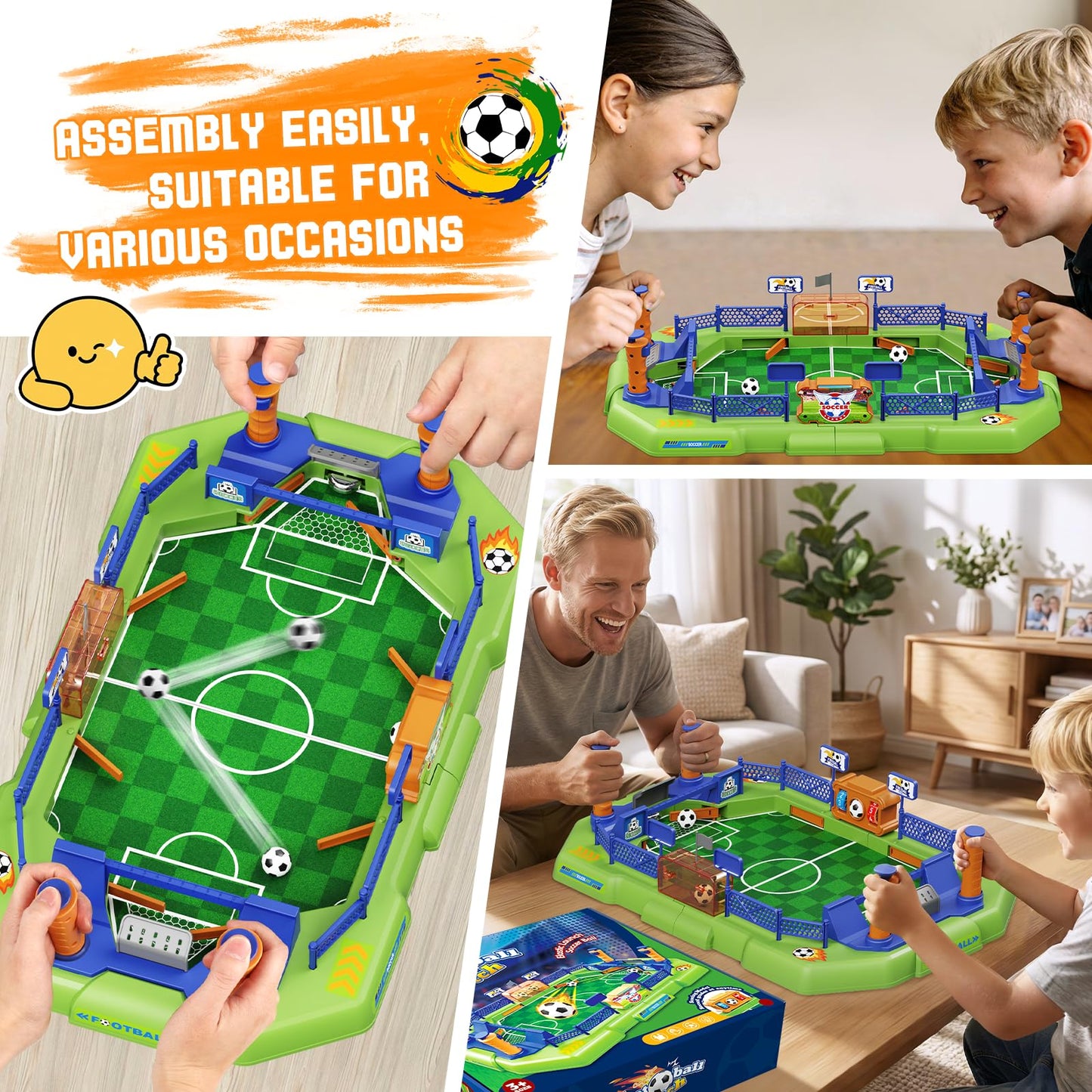 Mini Foosball Table Game for Kids – Soccer Board Game, Portable Tabletop Pinball Interactive Sports Game, Indoor Family Party Birthday Gift Educational & Active Toy for Boys Girls Ages 3+