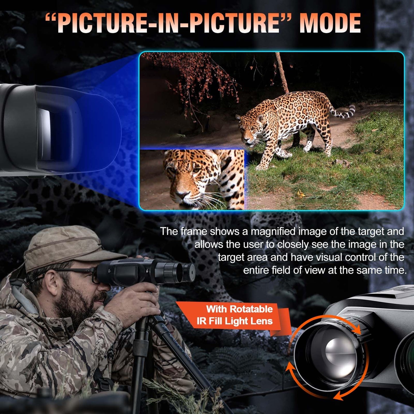 Nightiger Super Night Vision Binoculars with Ranging Function | Big Screen Long Viewing Range, Built-in 7000mAh Rechargeable Battery,10X Digital Zoom, Powerful Infrared Night Vision Goggles for Adults