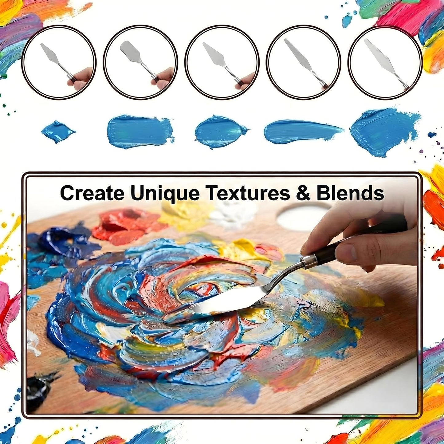 HANLANXUE 29 Piece Palette Knife Set, Numbered Paint Spatula Stainless Steel with Wooden Handle for Acrylic and Oil Painting Textured Art Supplies Canvas