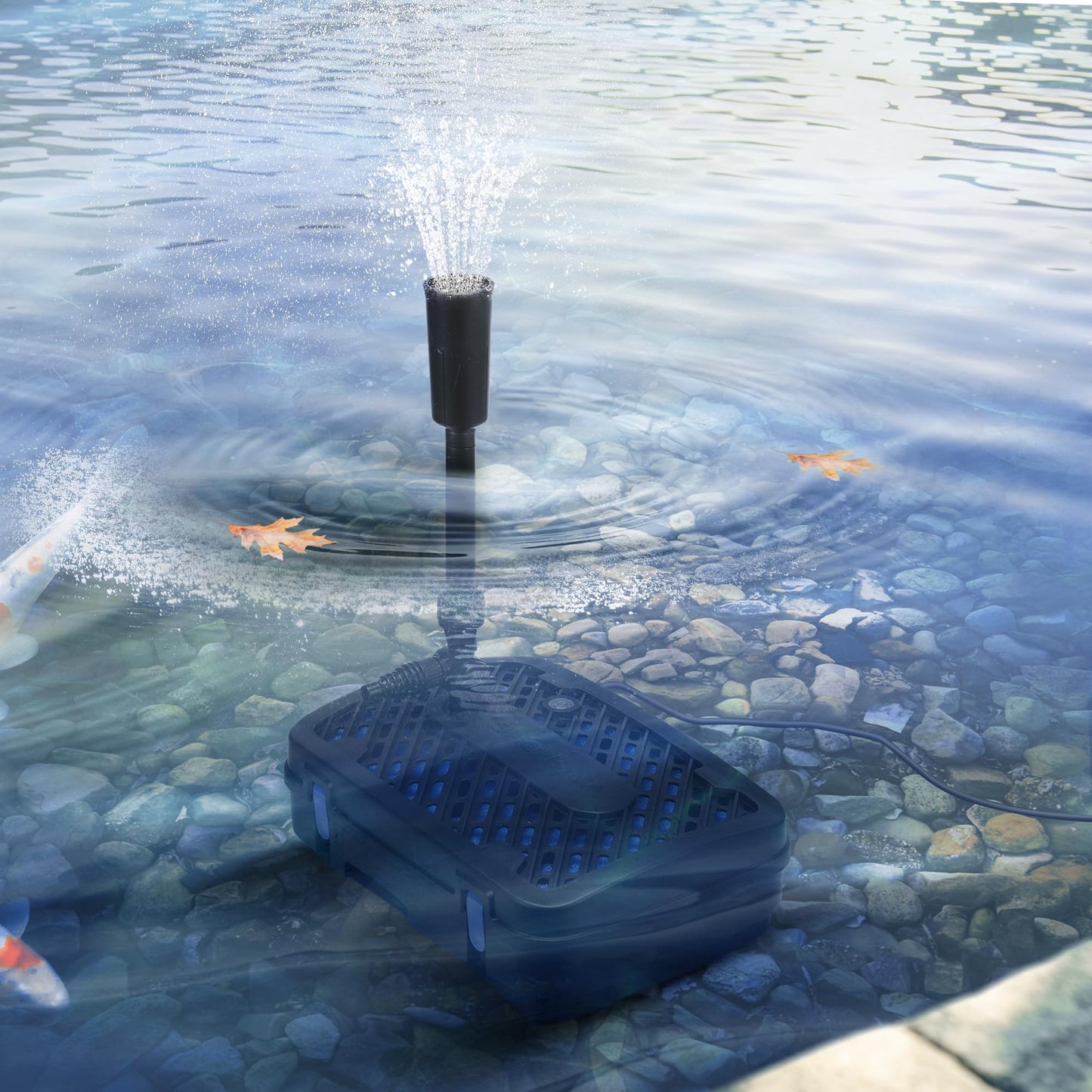 VIVOHOME All-in-One Pond Filter Fountain System Kits, 790 GPH Submersible Water Pump for Ponds up to 1320 Gallons