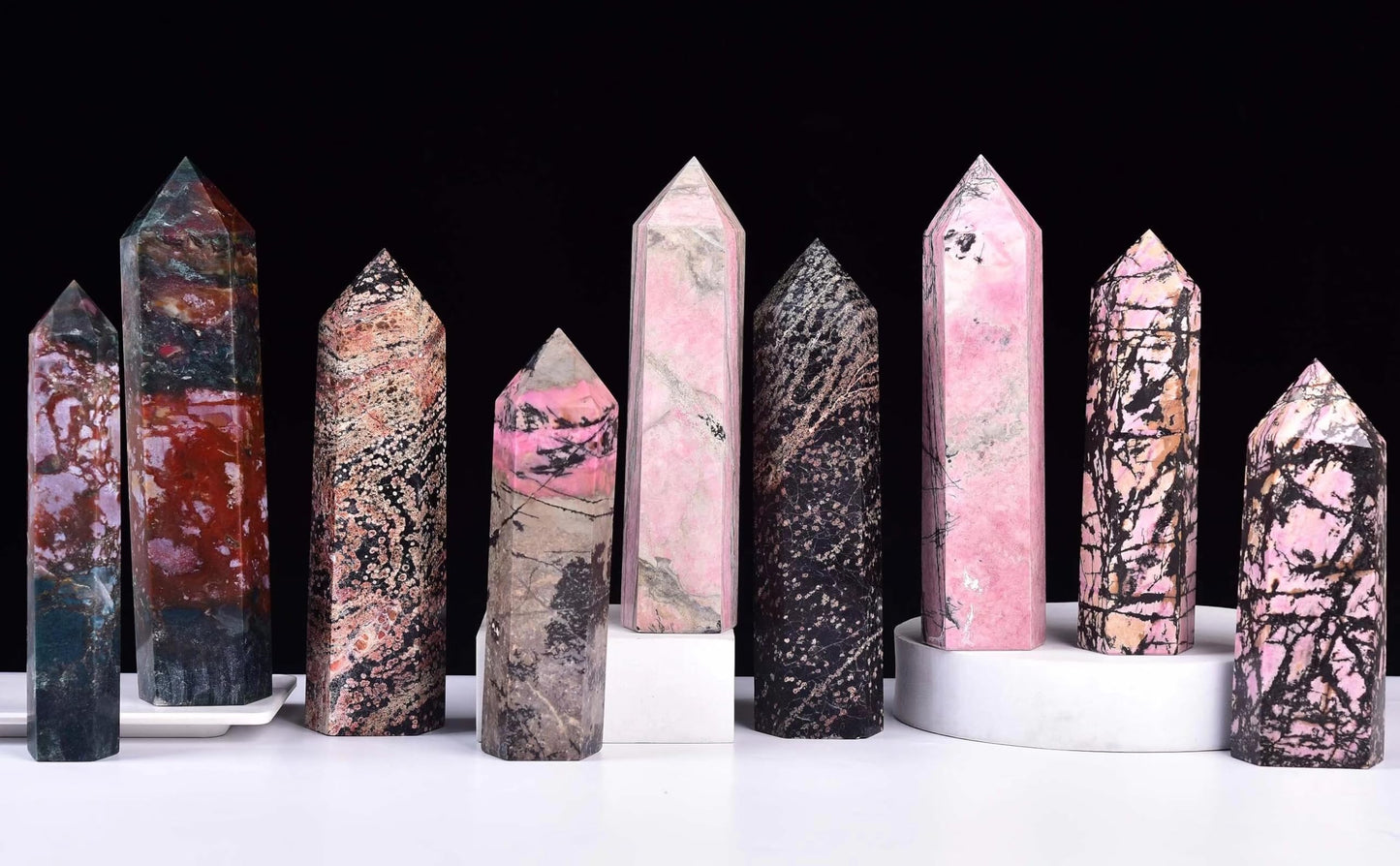 Ocean Jasper Stone Tower Obelisk Healing Crystal Wand Large Reiki Meditation Stone Gifts 2.2-2.8 LBS