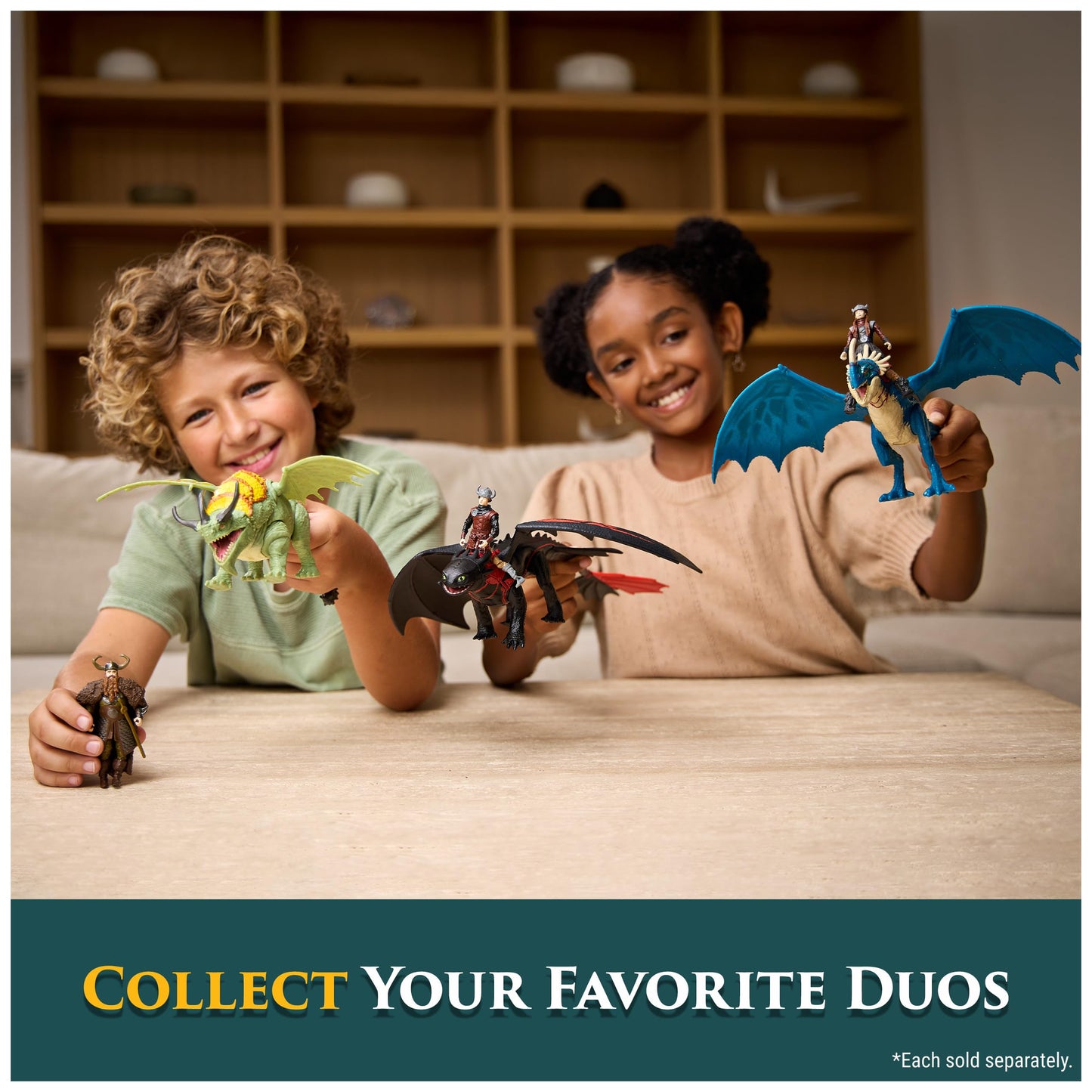 DreamWorks Dragons, How to Train Your Dragon, Rumblehorn & Stoick, Viking Duo Action Figures, Kids Toys for Boys Ages 4 and up