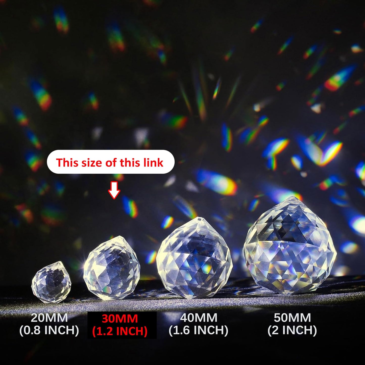HDCRYSTALGIFTS 15pcs 30mm Clear Crystal Ball Prism Suncatcher for Window Hanging Rainbow Maker Sun Catchers Indoor Windows Chandelier Crystals Prisms Home Garden Wedding Party Decor Gift