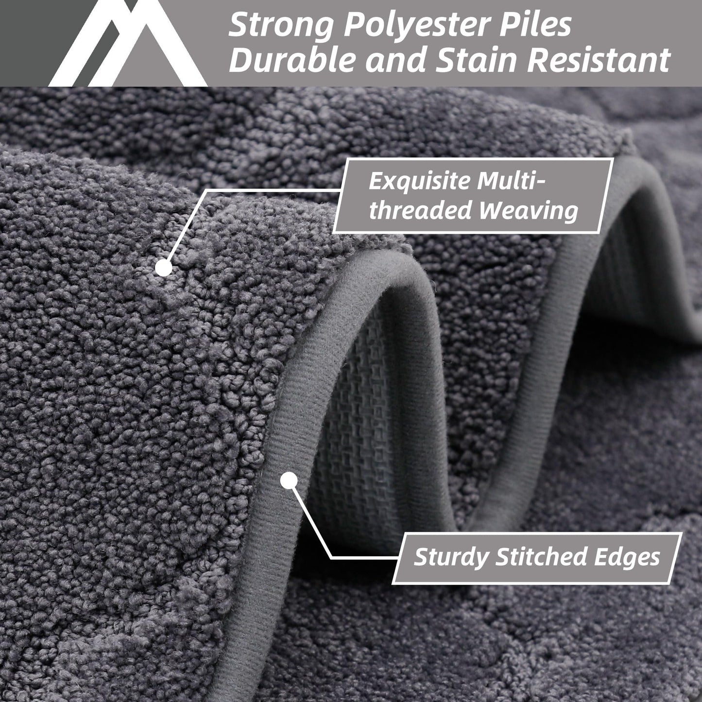 COSY HOMEER Soft Kitchen Floor Mats for in Front of Sink Super Absorbent Kitchen Rugs 20"x59" Non-Skid Standing Mat Washable,Polyester,Dark Grey