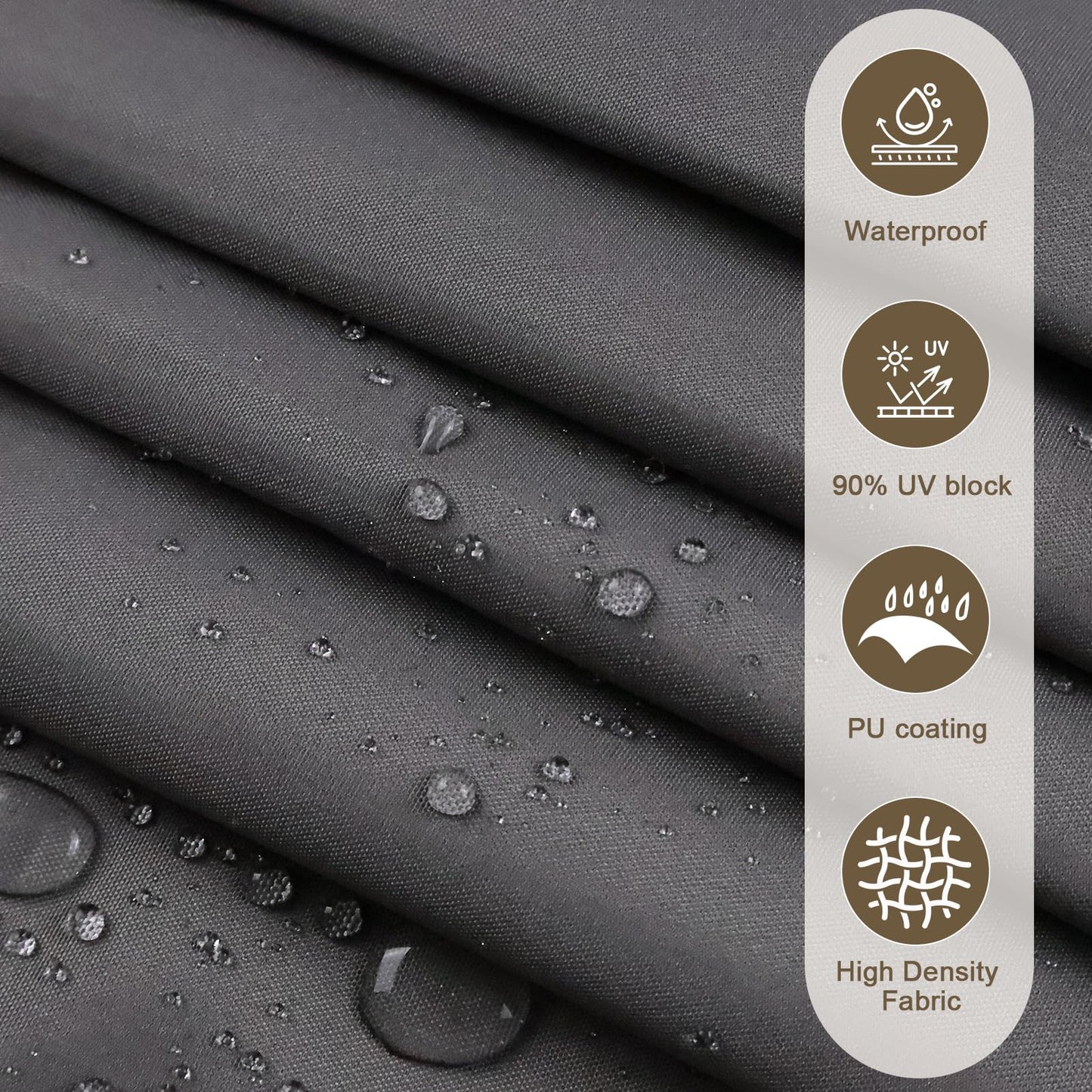 Amagenix Waterproof Sun Shade Sail 8'x10' Dark Grey Shade Canopy Curved Edge 95% UV Blocking Awning Shelter for Outdoor Patio Backyard Garden Activities,Customized