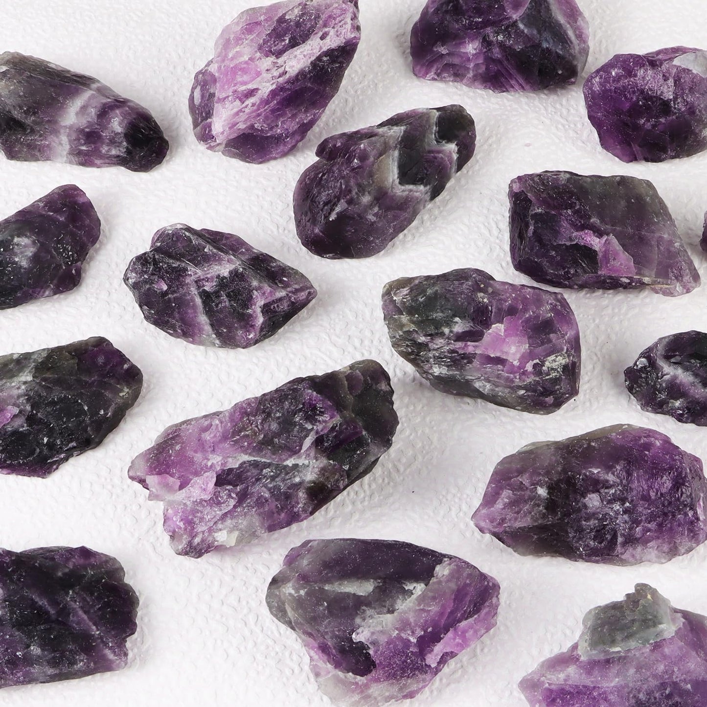 Amethyst 1lb Natural Rough Stones Crystal Large Raw Amethyst Crystals Bulk Healing Gemstones for for Cabbing, Tumbling, Cutting, Lapidary, Polishing, Reiki Crytsal Healing