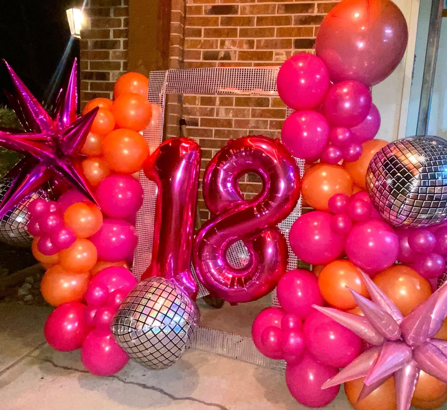 Bonropin Pink and Orange Balloon Arch Kit with Hot Pink Orange Metallic Gold Latex Balloons Garland kit 18 12 10 5Inch Different Size Balloons for Birthday Baby Shower Wedding Summer Party Decorations