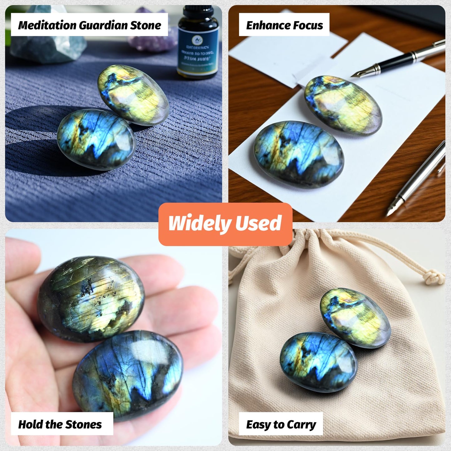 1PC Labradorite Crystals, Large Size Gemstone Labradorite Palm Stone, Irregular Shaped Labradorite Healing Stones, Natural Hand Carved Worry Stone Crystals for Meditation