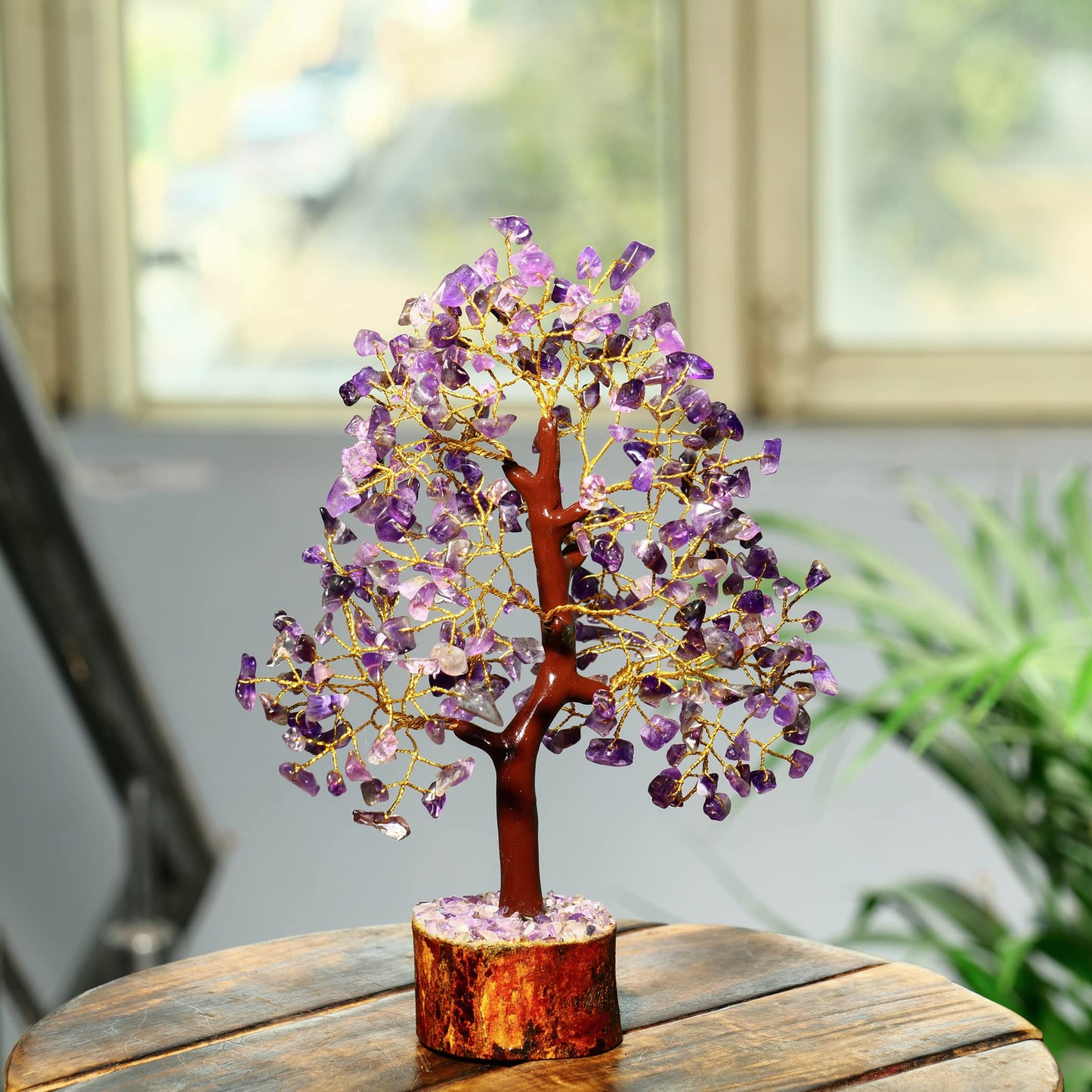 PYOR Amethyst Crystals, Artificial Tree, Money Trees, Crystals and Stones, Desk Decorations for Women Office, Feng Shui Decor, Spiritual Gifts for Women, Meditation Accessories, Housewarming Gifts
