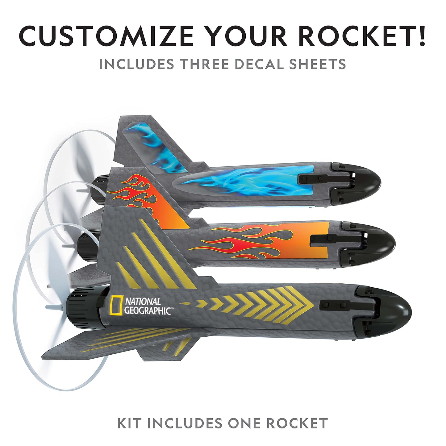 National Geographic Rocket Launcher - Motorized Air Rocket Toy with Patented Design, Launch up to 200 Feet, Outdoor Toys & Model Rockets, Gifts for Kids Ages 8-12, Space Toys