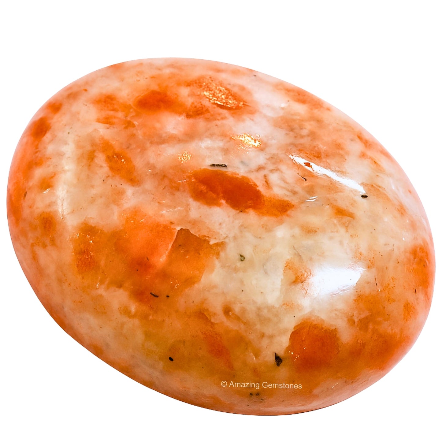 Amazing Gemstone Sunstone Crystals and Healing Stones - Extra Large Palm Stone Crystals Piedra - Crystal for Good Luck, Balanced Positive Energy, Meditation - Unique Stocking Stuffers, Gifts for Women