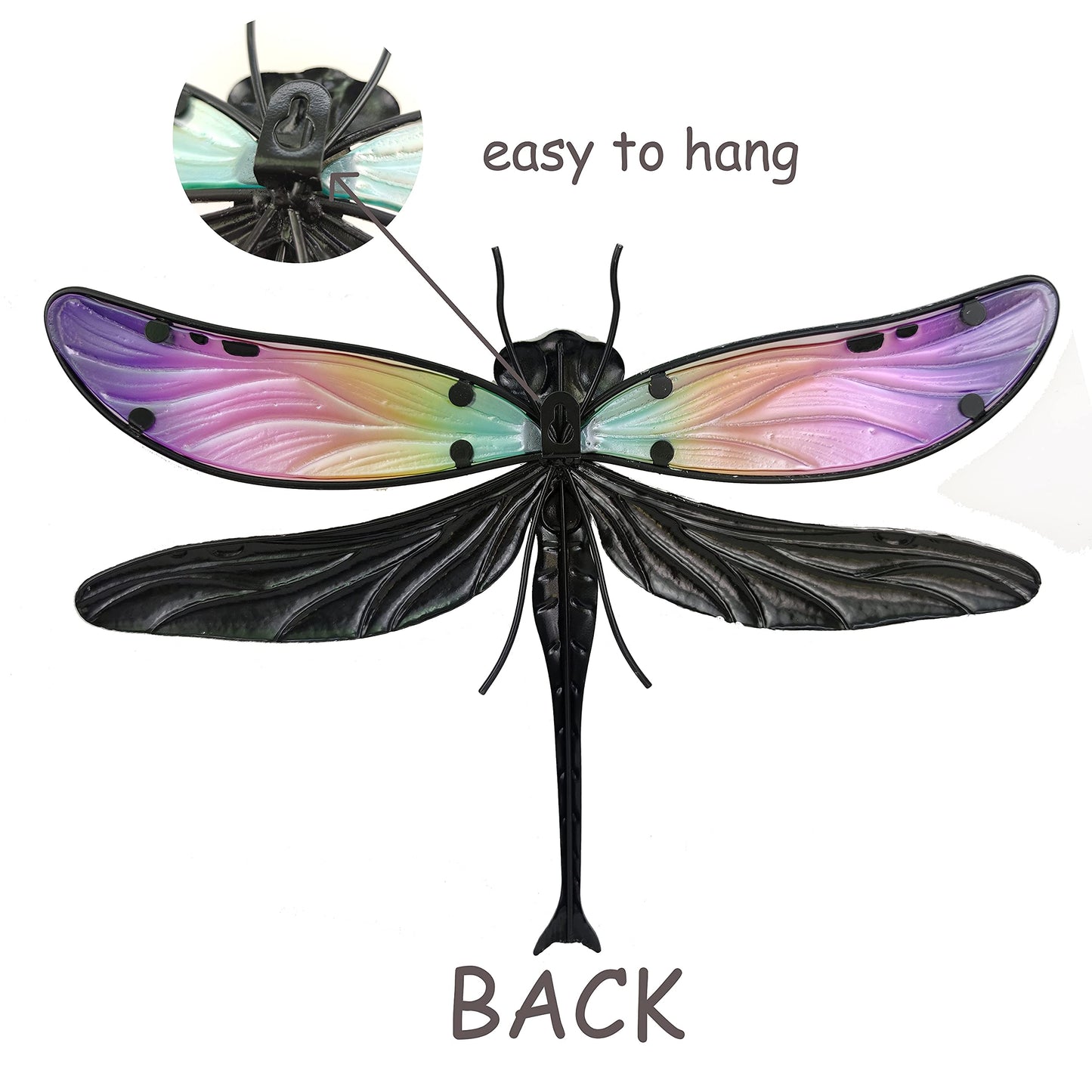 JOYBee Metal Dragonfly Wall Decor Outdoor Garden Fence Art,Hanging Decorations for Living Room, Bedroom