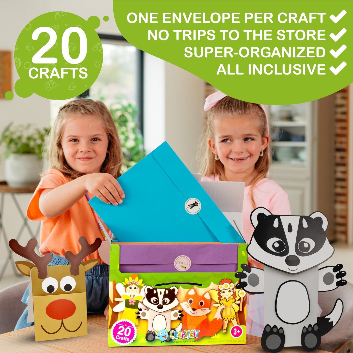 Craftikit® 20 Award-Winning Fairy Garden Crafts for Kids - 20 All-Inclusive Fun Paper Toddler Crafts, Fairy Garden Kit for Kids Ages 3-10