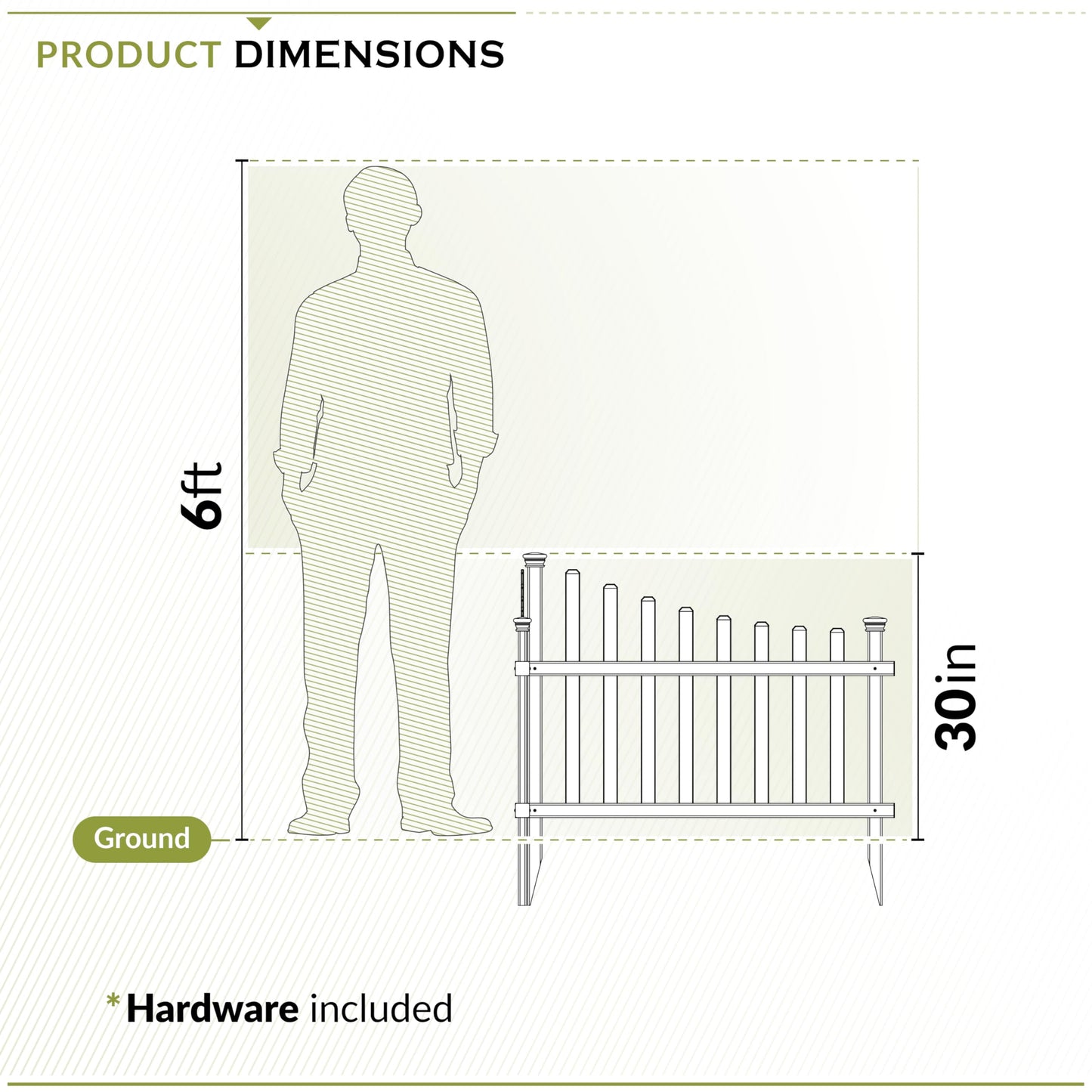 30in H x 40in W (2 Panels) No Dig Zippity Ashley Corner Vinyl Picket Fence, Garden Fence Border, Decorative Fence For Garden, White Vinyl Panels for Backyard, Patio & Yard, ZP19007