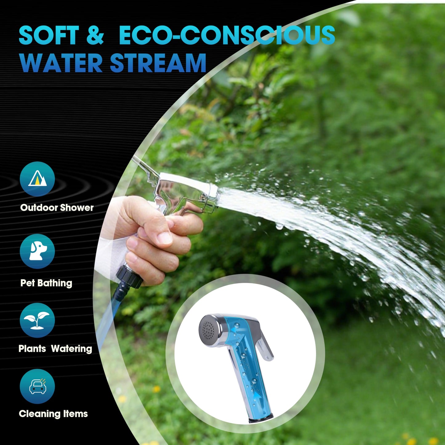 Teamaze Portable Shower,12L/3.2 Gal Solar Camping Shower Bag with Auto Pressure Pump,Portable Outdoor Shower for Camping,Beach,Hiking,RV,Pet Bath
