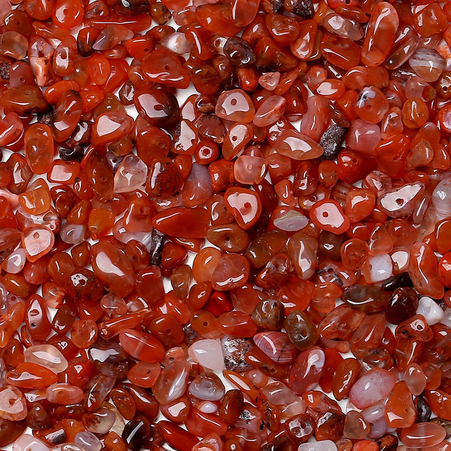 ZHIYUXI 400pcs Carnelian Beads 5-8mm Healing Crystals Gemstones for Bracelet Making 2 Strands Irregular Stone Loose Rocks Bead for Jewelry Making Hole Drilled DIY Necklace Earrings Craft Gifts