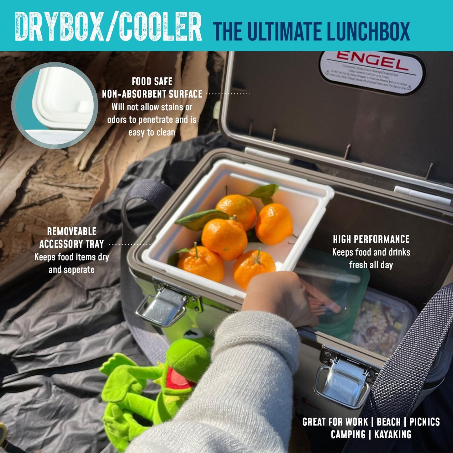 Engel UC30 30qt Leak-Proof, Air Tight, Drybox Cooler and Hard Shell Lunchbox for Men and Women in Camo
