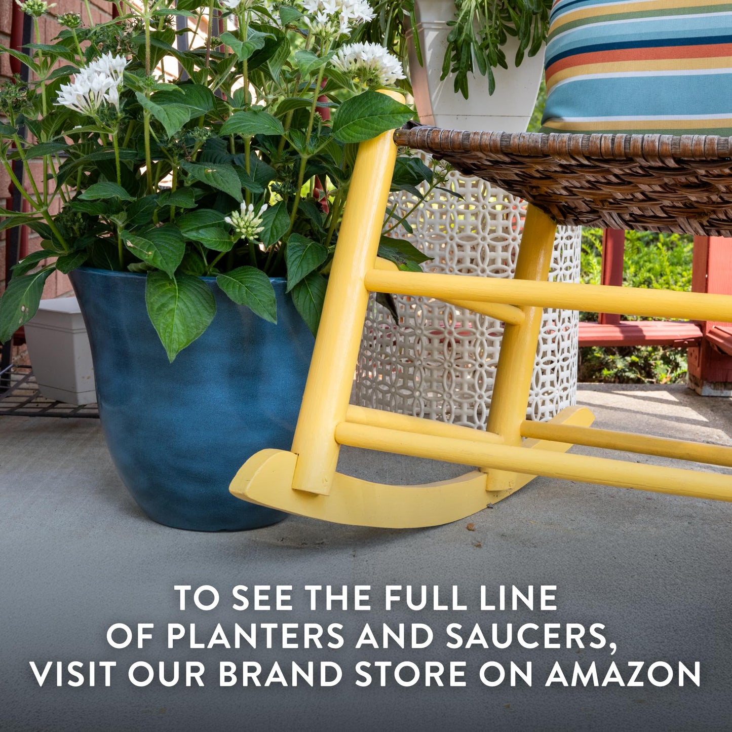 Classic Home and Garden by Growscape Honeysuckle Resin Planters - Lightweight Indoor & Outdoor Plant Pots - UV-Resistant Plastic Flower Pots - Pot Planters for Flowers & Herbs (13” Bamboo)