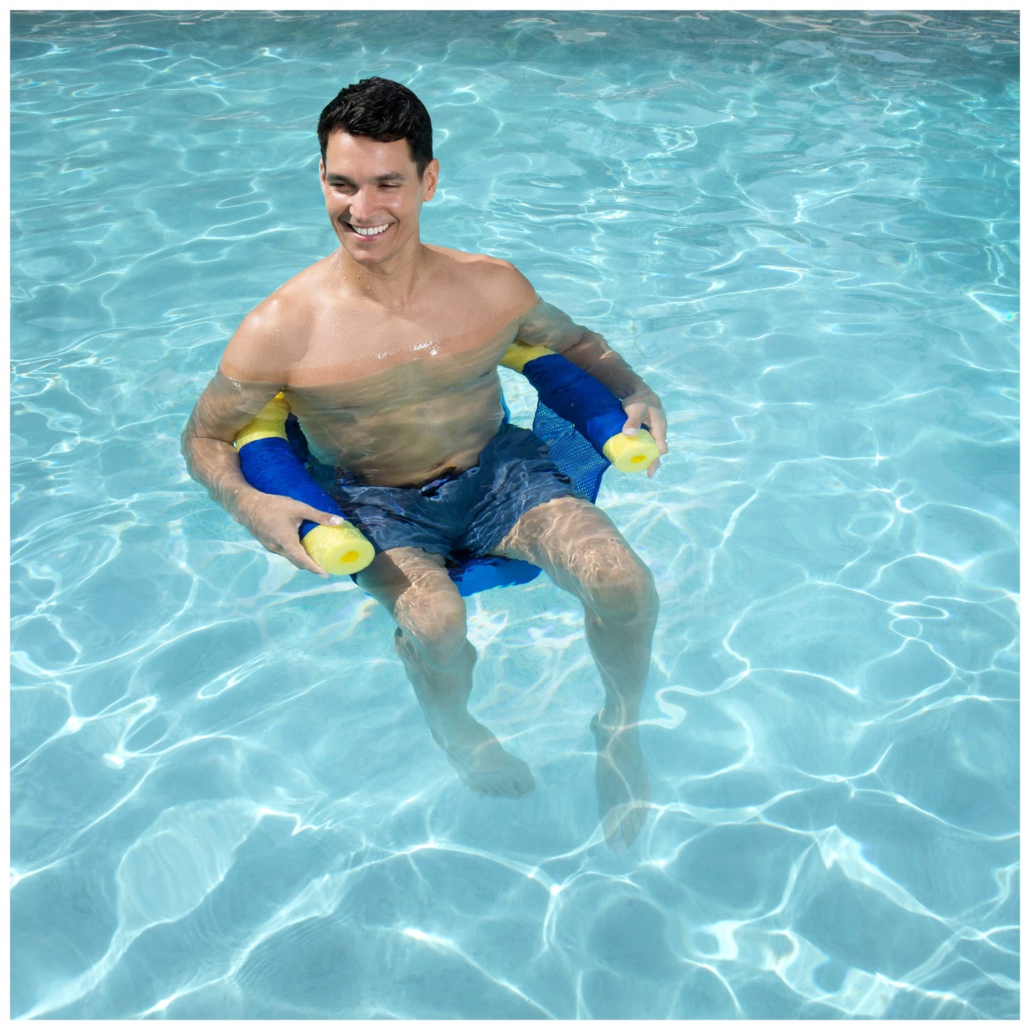 SwimWays Mesh Floating Pool Chair Noodle Slings (4 Pack), Swimming Pool Accessories & Water Toys, Pool Noodle Not Included