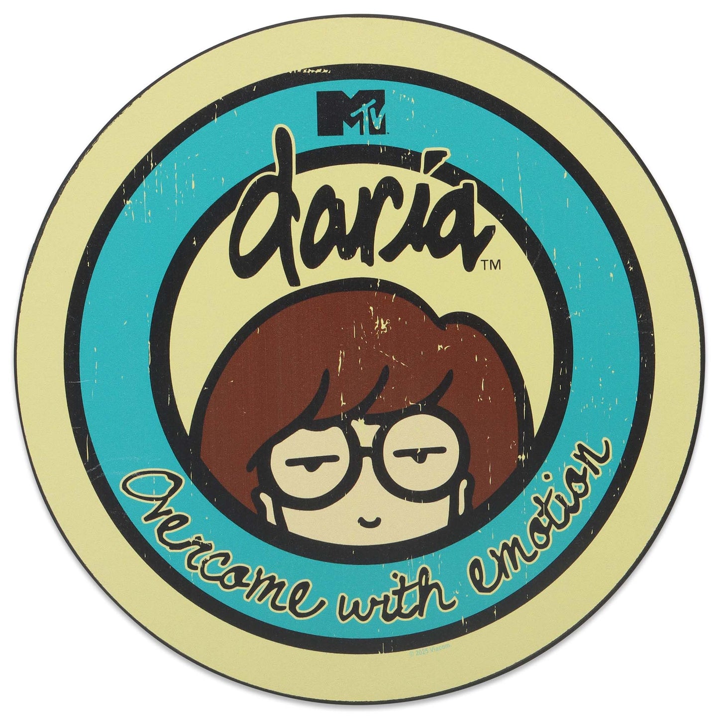 Daria Overcome With Emotion Round Wood Wall Decor - Funny Daria Sign for Home or Office