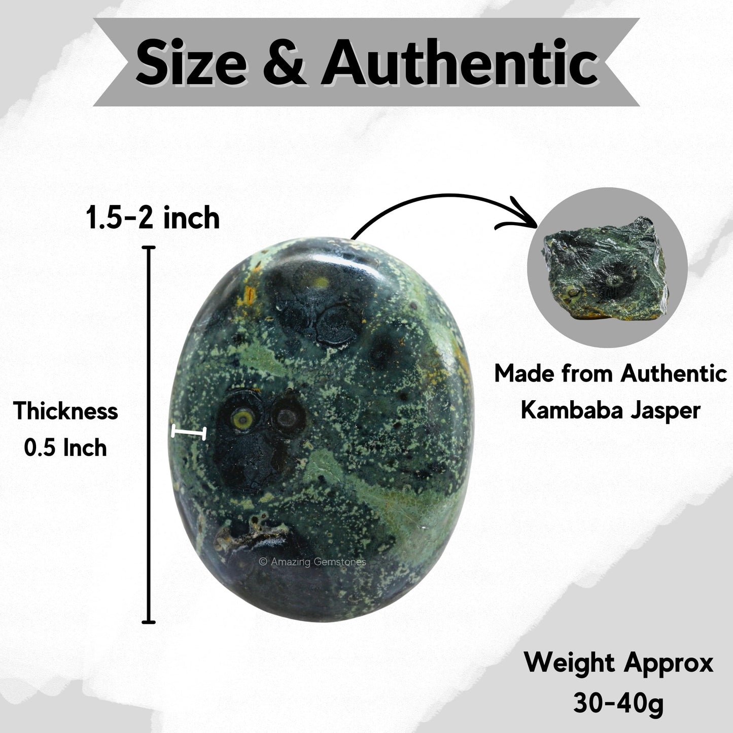 Amazing Gemstone Kambaba Jasper Crystals and Healing Stones - Large Palm Stone Crystals Piedra - Crystal for Good Luck, Balanced Positive Energy, Meditation - Unique Stocking Stuffers, Gifts for Women