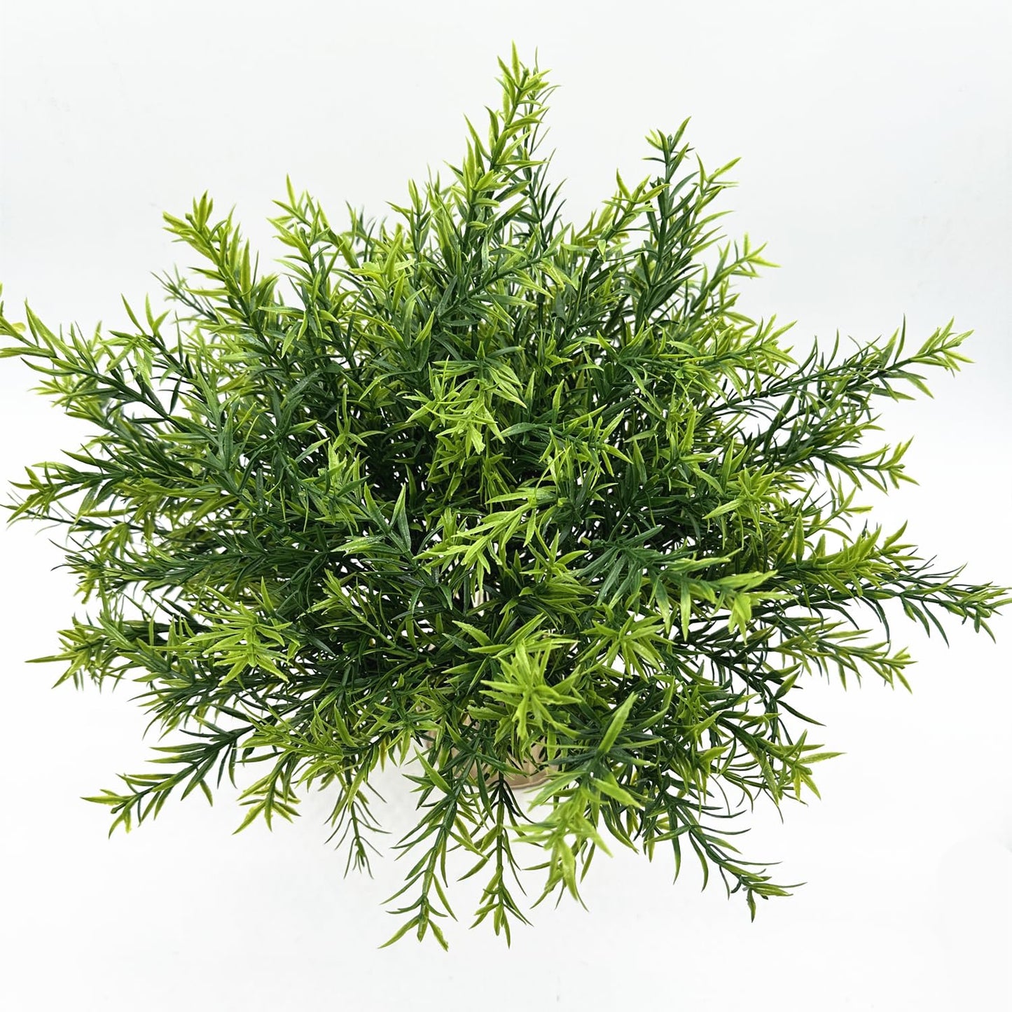 Artificial Rosemary Plants, Fake Plant Bushes Plastic Greenery Grass Faux Shrubs for Home Decor Kitchen Bathroom Farmhouse Room Shelf Desk Coffee Table Vase Pot Planter Filler DIY Decorations 6 Pack