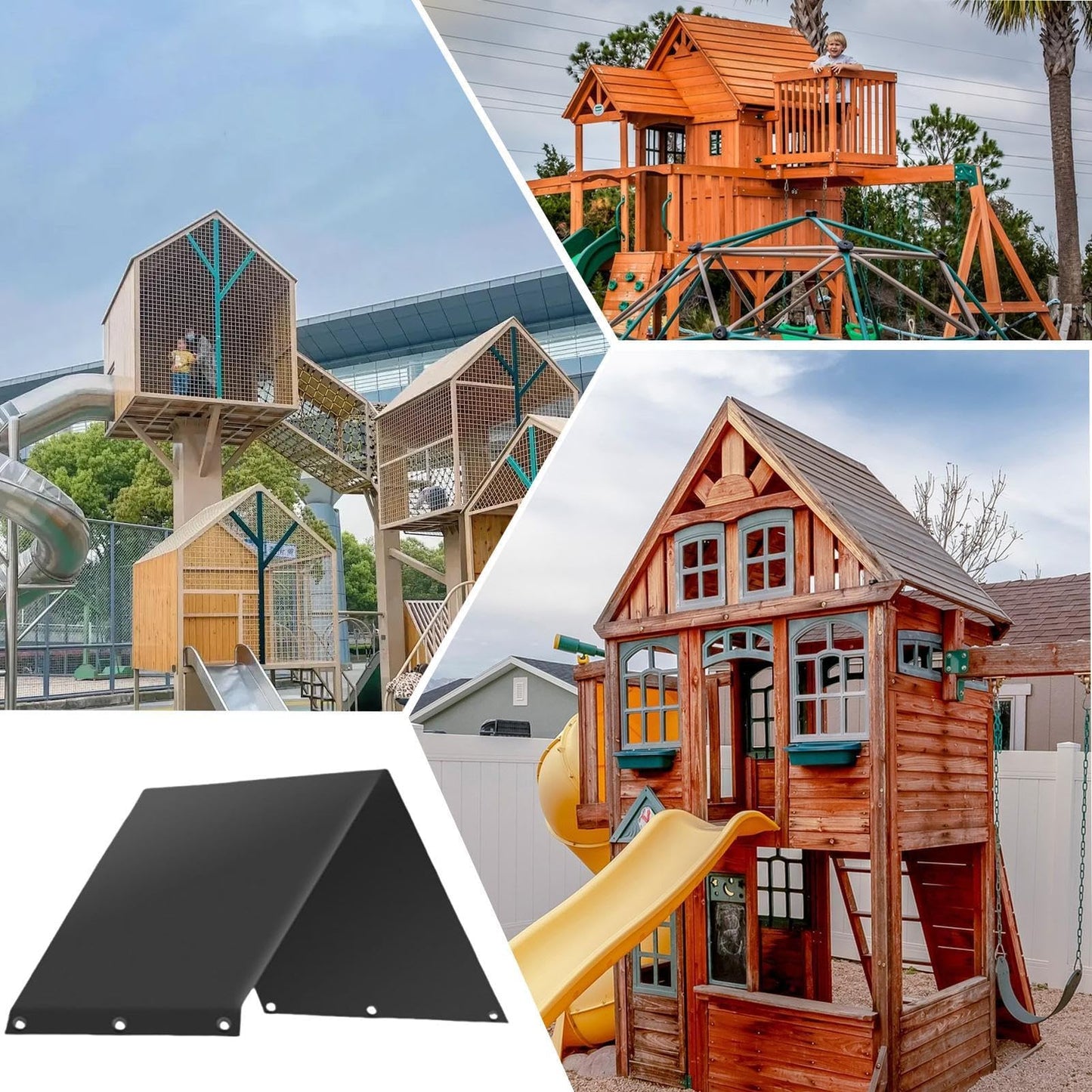 52"x 90" Swing Set Replacement Tarp, Oxford Cloth Cover for Outdoor Sunproof, Playground Replacement Canopy, Playground Accessories for Outdoor, Backyard Playground, Black