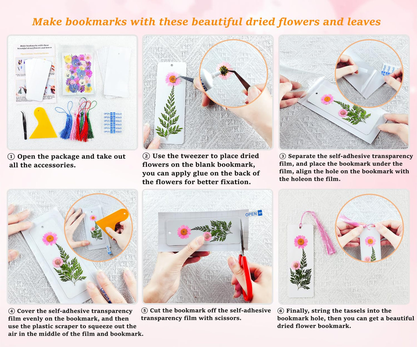 Cardstock Blank Bookmarks Set, 12 Pcs DIY White Craft Bookmarks for Pressed Flowers, Dried Floral Book Mark Making Kit, Book Marks for Dried Floral, Gifts for Book Lovers (Classic Style)