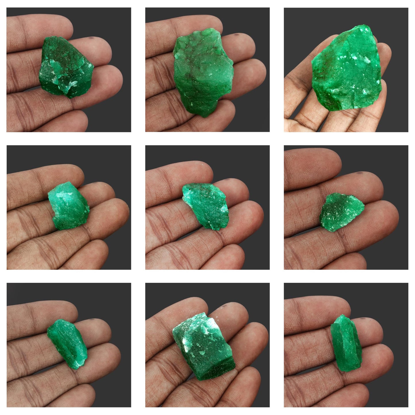 GEMHUB Gemstone Beads Protection Green Emerald Healing Crystal 100.00 Carat Natural Raw Uncut Rough Gems